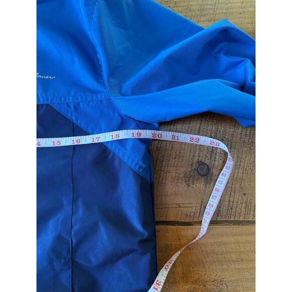 Boys Eddie Bauer Blue Double Zip Hooded Long Sleeve‎ Lightweight Jacket Size 14 - Picture 6 of 12